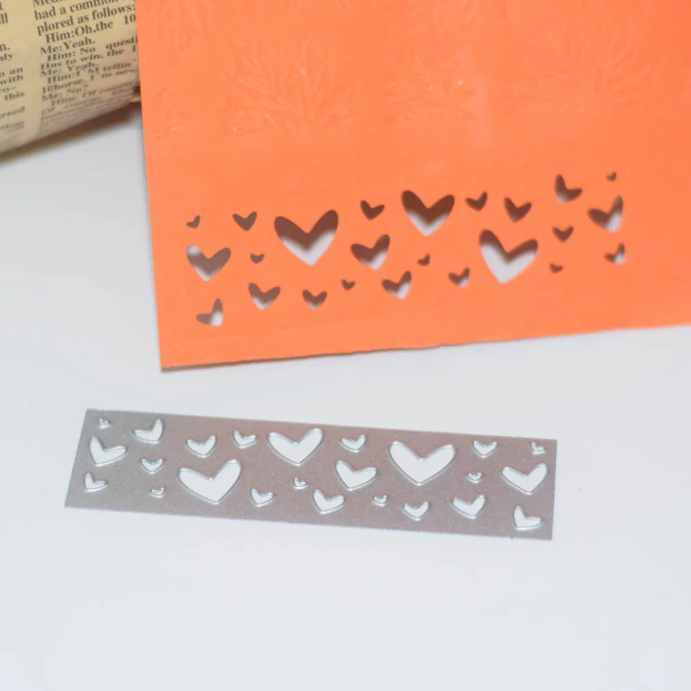 

Metal Cutting Dies Scrapbooking heart border Craft Die cuts Card making paper art diy Emboss create Stencil 100*28mm