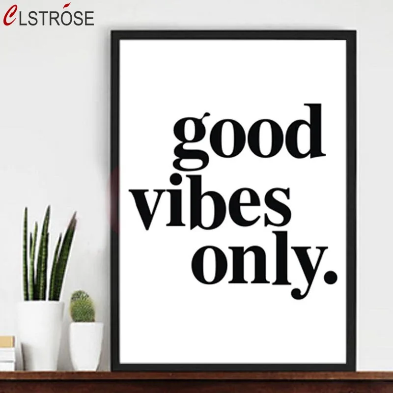 

CLSTROSE Good Vibes Only Posters Decorative Wall Painting Canvas Art Print Wall Pictures Home Decoration No Framed Wall Art