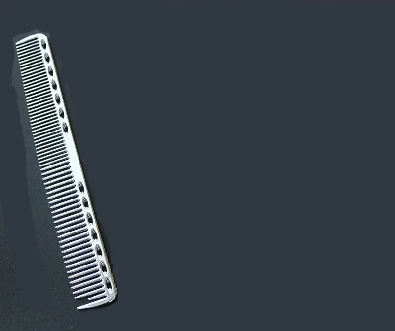silver Профессиональный 2 в 1 прочный Космический алюминиевый парикмахерский режущий гребень Антистатическая стрижка гребень для салона Парикмахерская красота инструмент - Цвет: silver