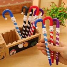 20 шт./партия ручки с синими чернилами Рождественский Снеговик шариковая ручка милый зонтик канцелярские принадлежности для школьников, студентов подарочные ручки с персонажами мультфильмов приз