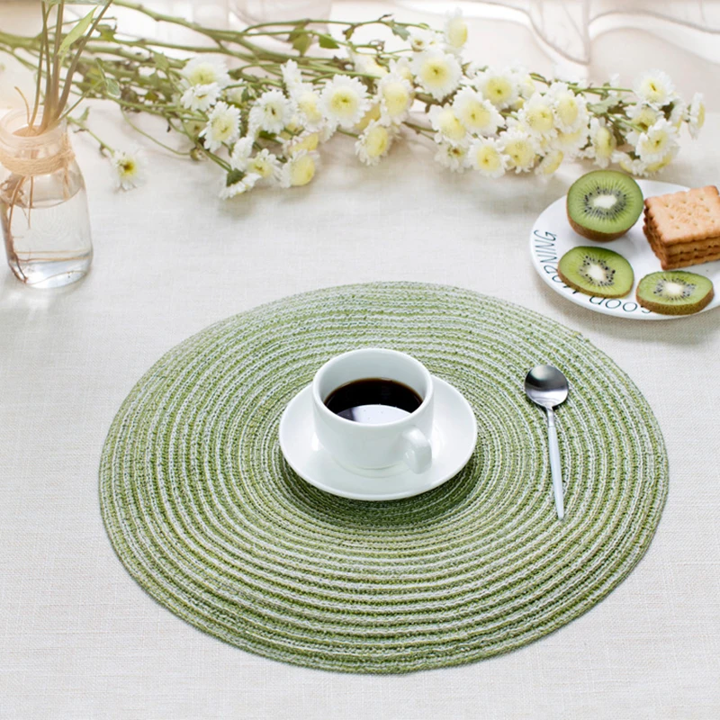 Home Mat Design Table Ramie Insulation Pad Round Placemats Linen Table