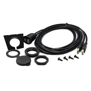 

Car Waterproof Dual USB 2.0 Port Cable Male to Female for Motor Steamer DashBoard