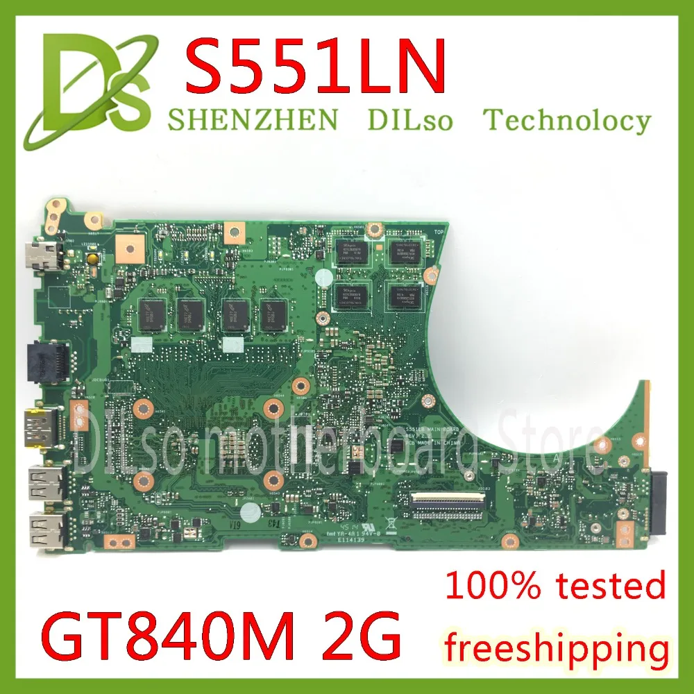 KEFU S551LN For ASUS S551LB S551LA Vivobook Laptop motherboard I7-4500U GT840M 4G RAM REV2.2 Test m