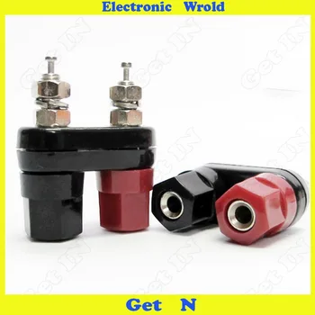 

10pcs M5*41 Pure Copper Binding Post 5mm Dual Terminal Block H-4019 hole:8mm