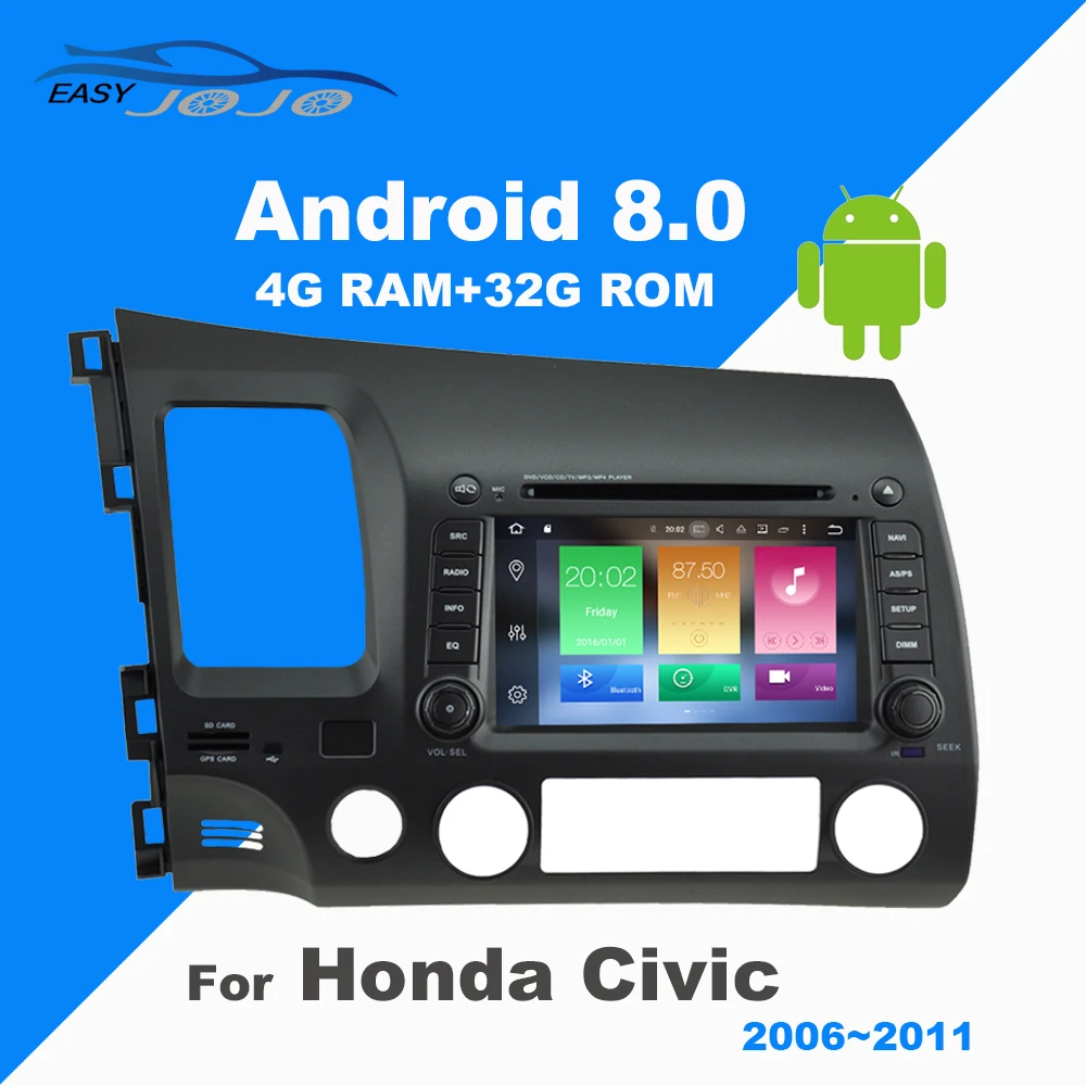2 Din Android Car DVD Player GPS Navigation font b Multimedia b font Stereo For Honda