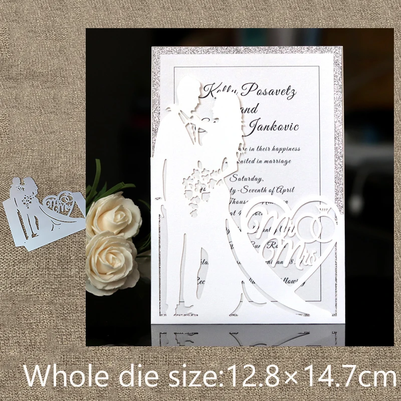 

New Design Craft Metal Cutting Die die cut Bride groom heart card decoration scrapbook Album Paper Card Craft Embossing die cuts
