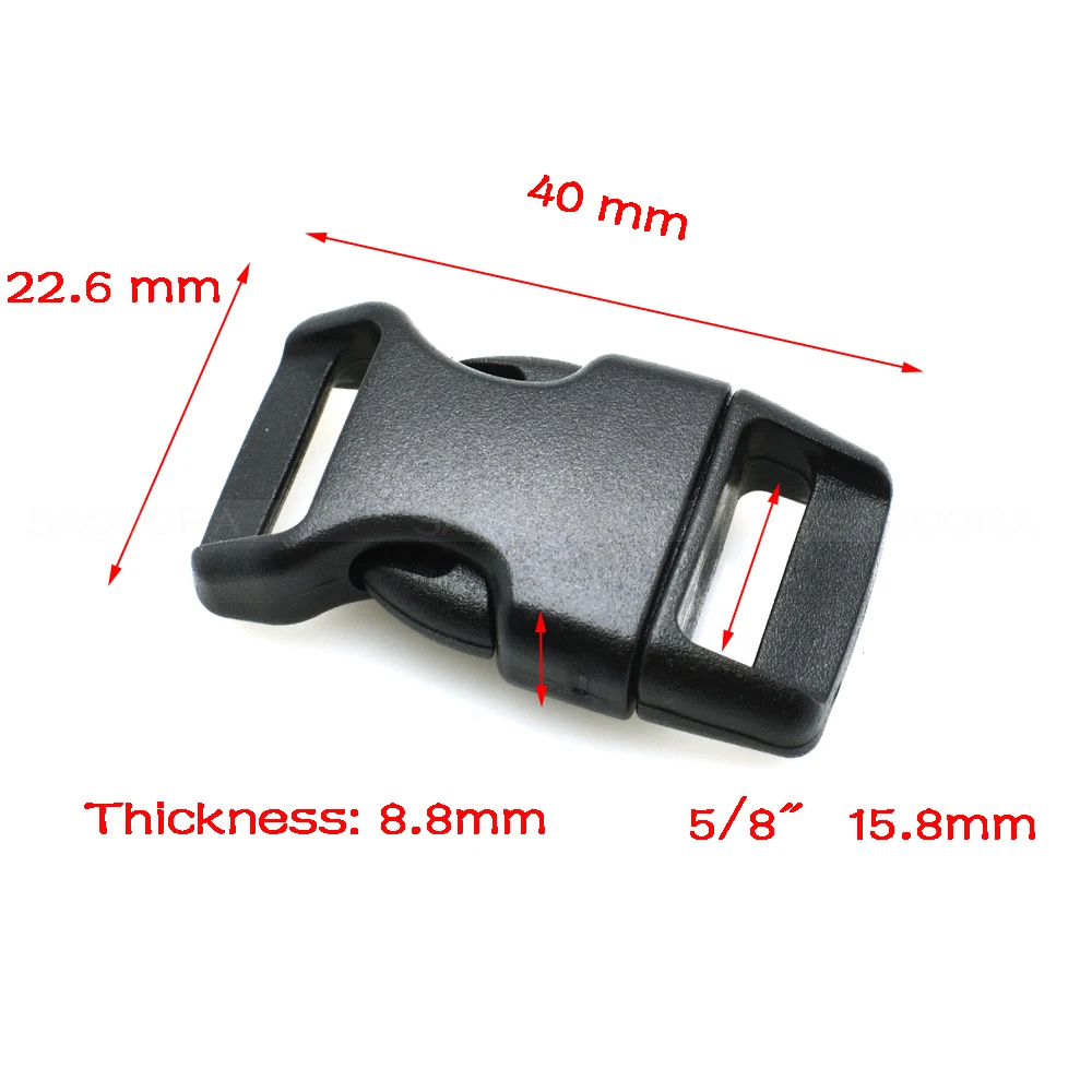 1000pcs/pack 5/8''(16mm) Contoured Side Release Buckles For Paracord Survival Bracelets/Dog Collar Black Free Shipping | Дом и сад