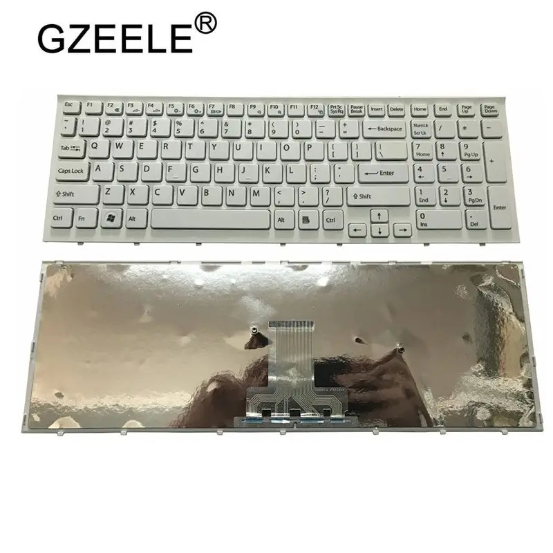 Белая клавиатура для ноутбука GZEELE новая английская Клавиатура США Sony vaio VPCEB36FG