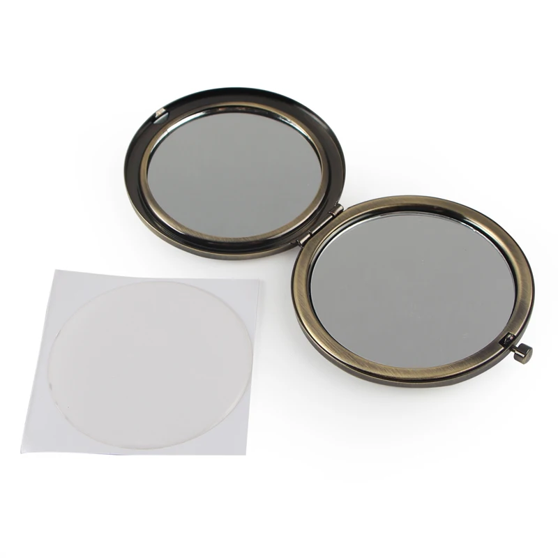 Hollow Bronze Compact Mirror with epoxy sticker  (3)