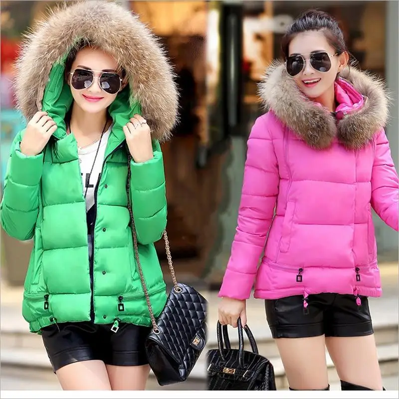 ФОТО Low-cost Free shipping new winter fashion wave of women's short-tide women Korean version of the cloak A word cotton hooded coat