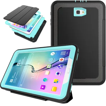 

For Samsung Galaxy Tab A 10.1 2016 T580 T585 T580N Kids Safe Armor Full Body Smart Sleep Hard Case Cover W/ Bulit-in Screen Film