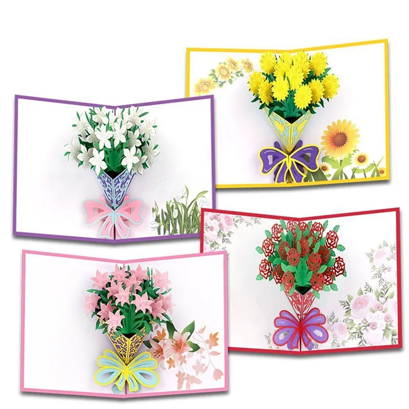 

FANLUS Flower Pop Up Cards Bulk of 3D Greeting Cards for All Occasions