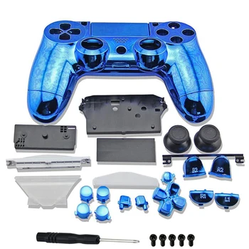 

PS4 Full Housing Shell buttons Cover Chrome Plating Case For PlayStation 4 DualShock 4 PS 4 V1 Wireless Controller Replacement