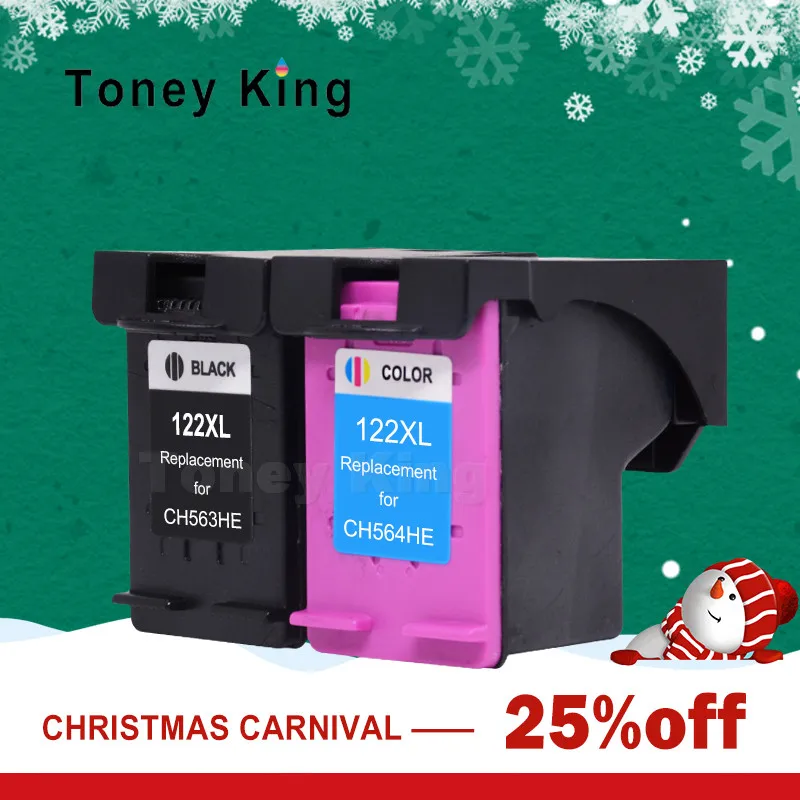 Toney King 122XL Восстановленный картридж для принтера HP 122 Deskjet 2050s 3000 3052A 3054 3540 1000