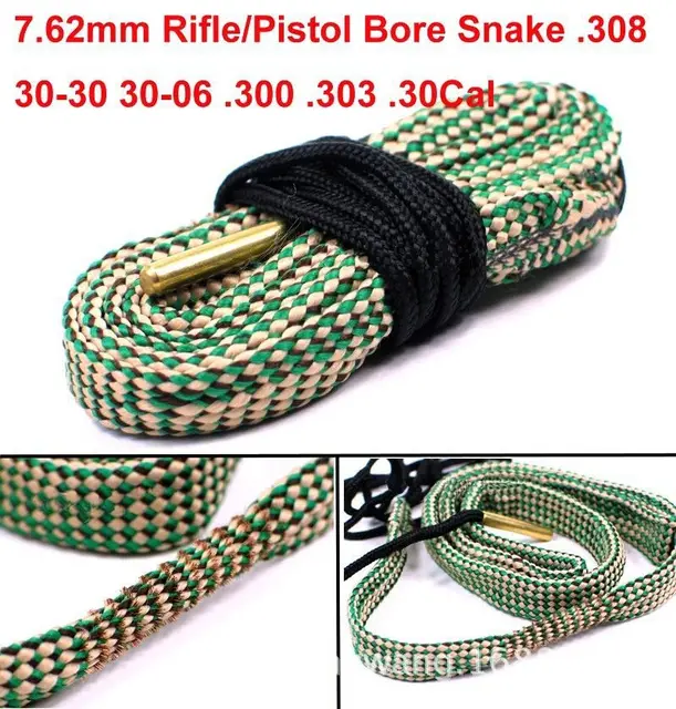1pcs Bore Snake Rope Gun Rifle Cleaning  30 Cal .308 303 & 7.62mm Cord Kit Hunting  Accessories Outdoor Travel Kits  1