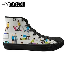 HYCOOL Женская прогулочная обувь с принтом для экстренной помощи; удобная парусиновая спортивная обувь с высоким берцем; женские кроссовки на шнуровке