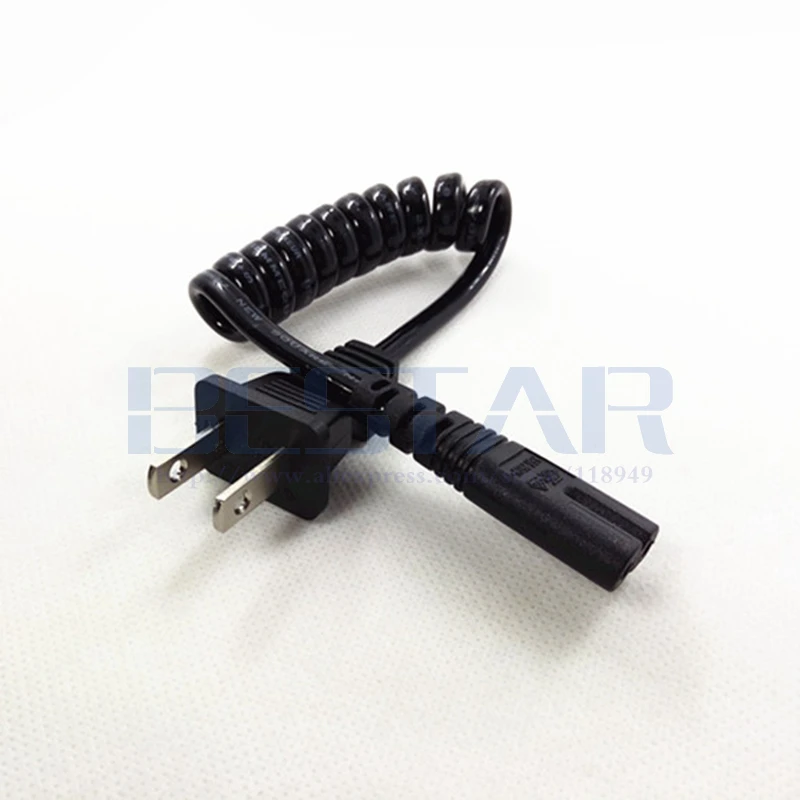 JP США NEMA 1-15 P 2PIN штекер к IEC320 C7 IEC 320 женский AC короткие Портативный шнур PU весна Strech выдвижной Мощность кабель 10-30 см