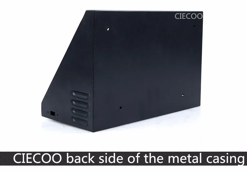back side of the metal casing