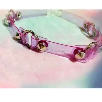 

90s Choker Cute Harajuku Kawaii 100% Handcrafted Small O round Circle Clear Transparent PVC Collar Necklace