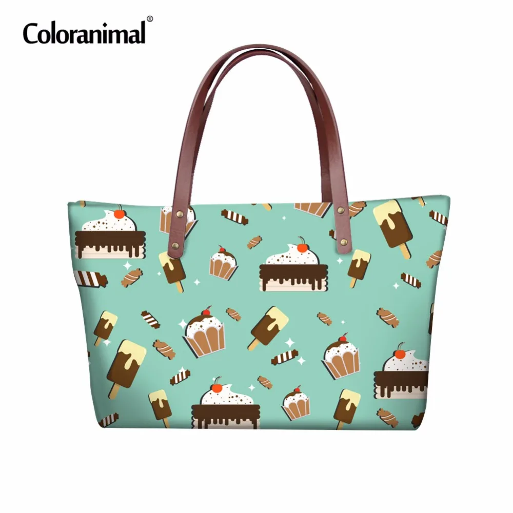 buy Coloranimal Women Handbags Famous Brand Designer Female Large Top Hand Tote Bags Cute Cartoon Ladies Girls Travel Shoulder Bags