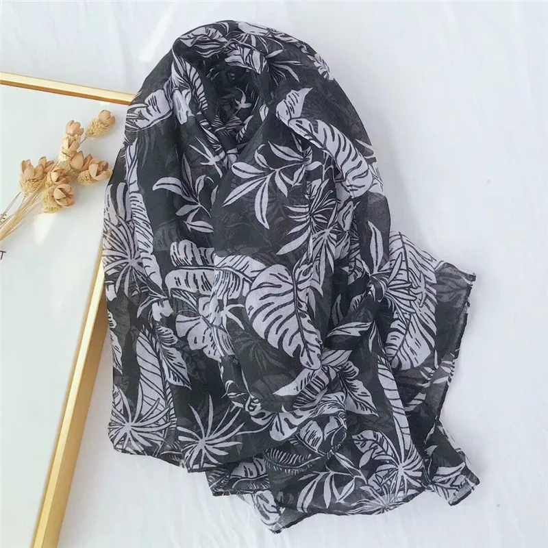 Летний цветочный принт Макси хиджаб однотонный шарф женский Шиммер шаль мусульманская твердая яркая шаль Длинный мягкий шарф