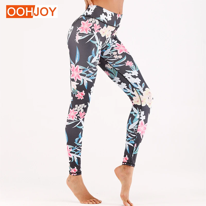 

New Women Floral Print Yoga Pants Girl Yoga Leggings Running Compression Tights Jogging Tracksuit Workout Seamless Sportswear