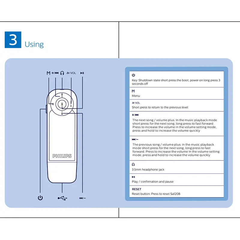 Philips 100% Original 8GB Mini Music MP3 Player