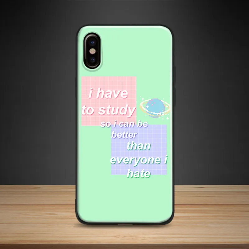 

Pastel anime style Aesthetic quotes Soft Silicone Phone Case Cover For Apple iPhone 5 5s Se 6 6s 7 8 Plus X XR XS MAX