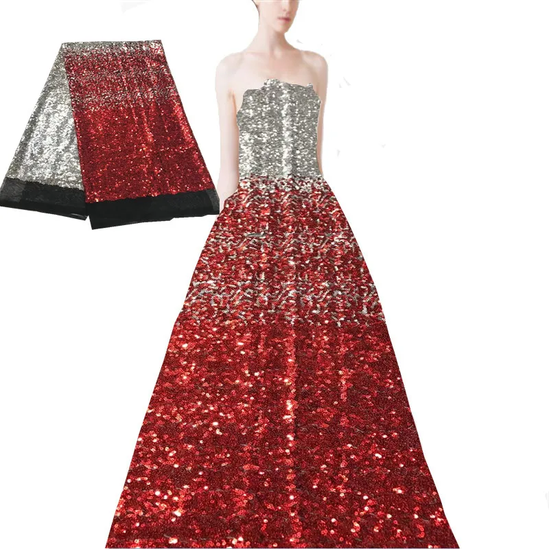red and silver combination dress
