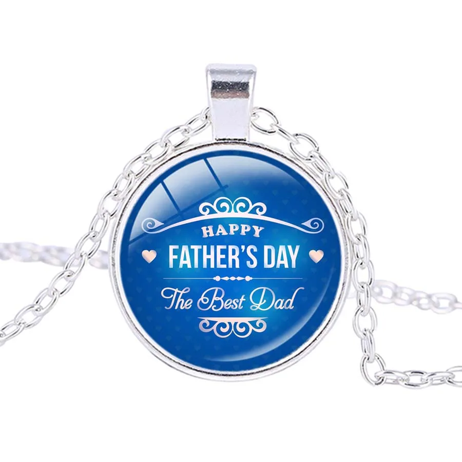 Father's Day Gift necklace Heart Pendant Happy Father's Day Statement