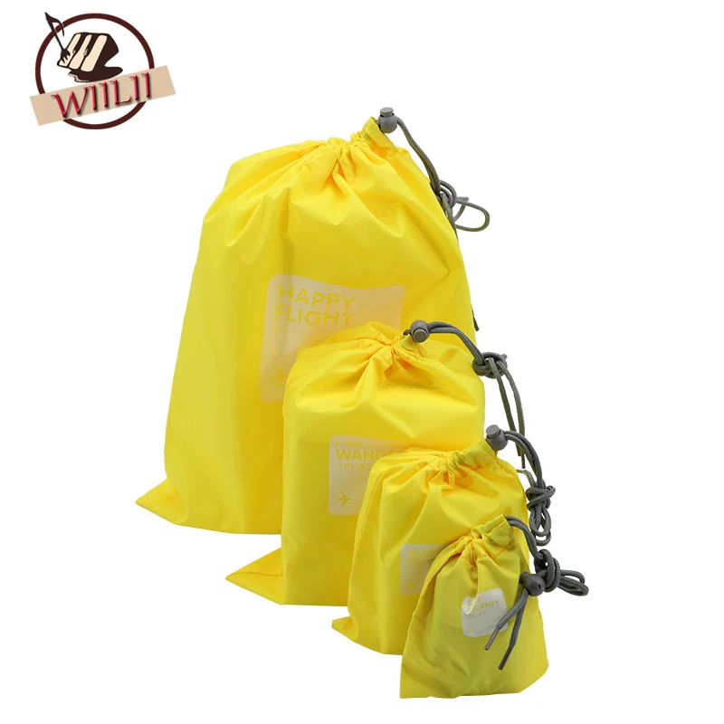 4Pcs Waterproof Travel Drawstring Dry Storage Bag Shoe Laundry Lingerie