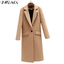 Uwback, весенний брендовый плащ, женский длинный прямой плащ, Женская Повседневная ветровка, шерстяное пальто для женщин размера плюс 2XL OB308