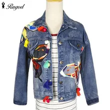 2017 New arrival women’s butterfly Embroidery denim jacket Women Jeans Coats Lady’s casual loose coat Female fashion outerwear