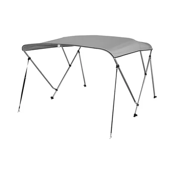 

3 Bow Aluminum 25mm Round Tubes Bimini Top UV Waterproof 600D Boat Cover with Boot and Hardware,6'x73-78"x36",183x185-200x91.5cm