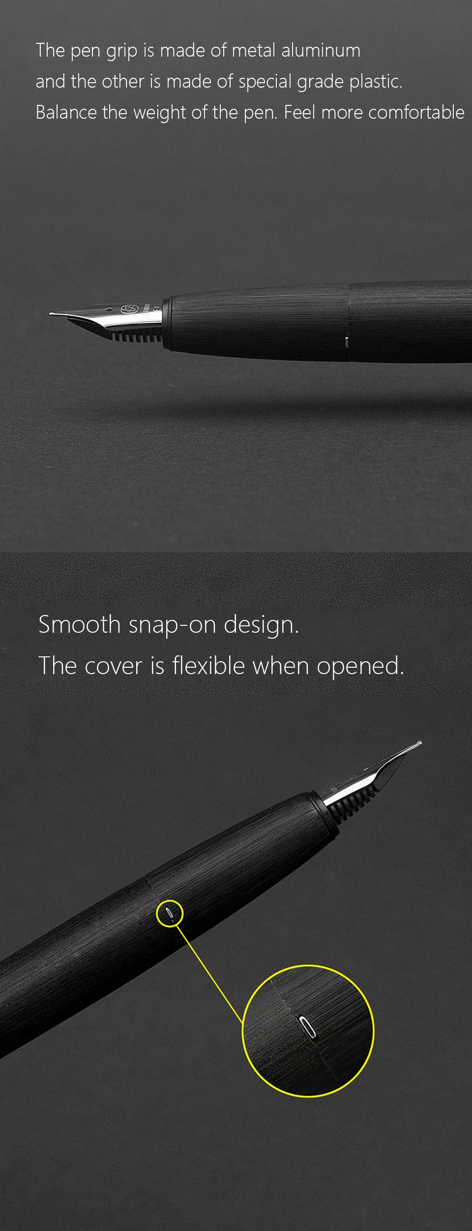 Черная матовая металлическая перьевая ручка KACO EDGE Schmidt EF/F/M Nib с конвертером чернильной ручкой и подарочной коробкой для офисного бизнеса