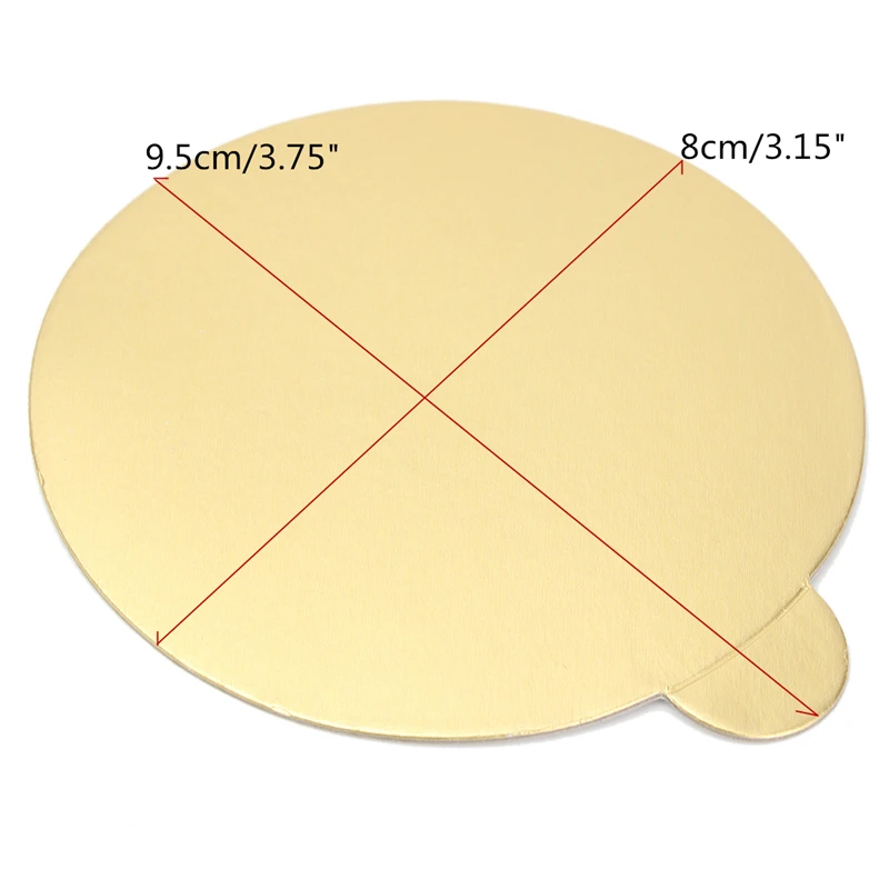 100pcs/Set Round Mousse Cake Boards Gold Paper Cupcake Dessert Displays Tray Wedding Birthday Cake Pastry Decorative Tools Kit