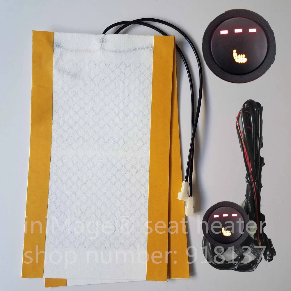 

1 seat installed new stytle round switch 3-level temperature carbon fibre universal car seat heaters heating system,auto parts