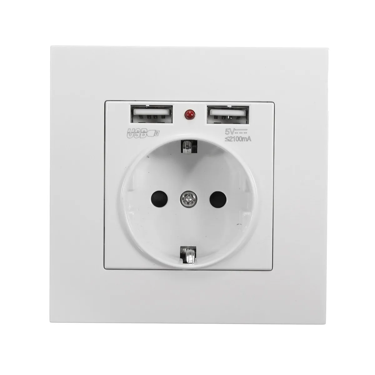 

Excellway 5V Max 2.1A Dual USB Port Wall Charger Adapter EU Plug Socket Power Outlet