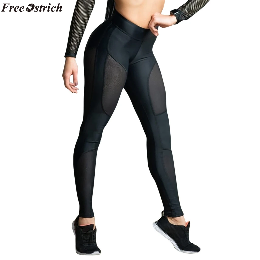 

FREE OSTRICH Women Sexy Booty Leggings Push Up Pants Side Transparent Leggings See Through Workout Fitness Push Up Pants Slim