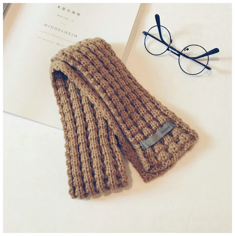 2018 Autumn And Winter New Boys And Girls Knit Scarf Children Wild Korean Version Of The Solid Color Wool Baby Scarf GCG77  (4)