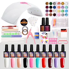 36 Вт маникюрный набор для ногтей Светодиодная лампа для сушки ногтей 10 цветов и 10 мл Гель-лак для ногтей