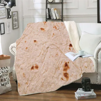 

Tortilla Wrap Throw Blanket Sherpa Blankets Human Burrito Mexican Blanket Fleece Soft Printed Knitted Round Rectangle Thicking