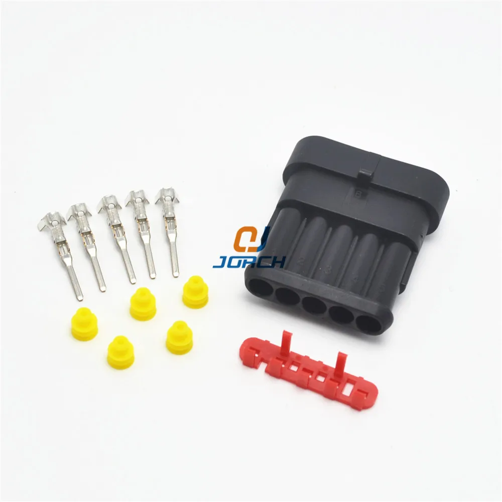 5 Kit 5 Spille Tyco Amp Superseal Spina 282107-1 Auto Maschio Connettore Del Cavo Di Plastica Set