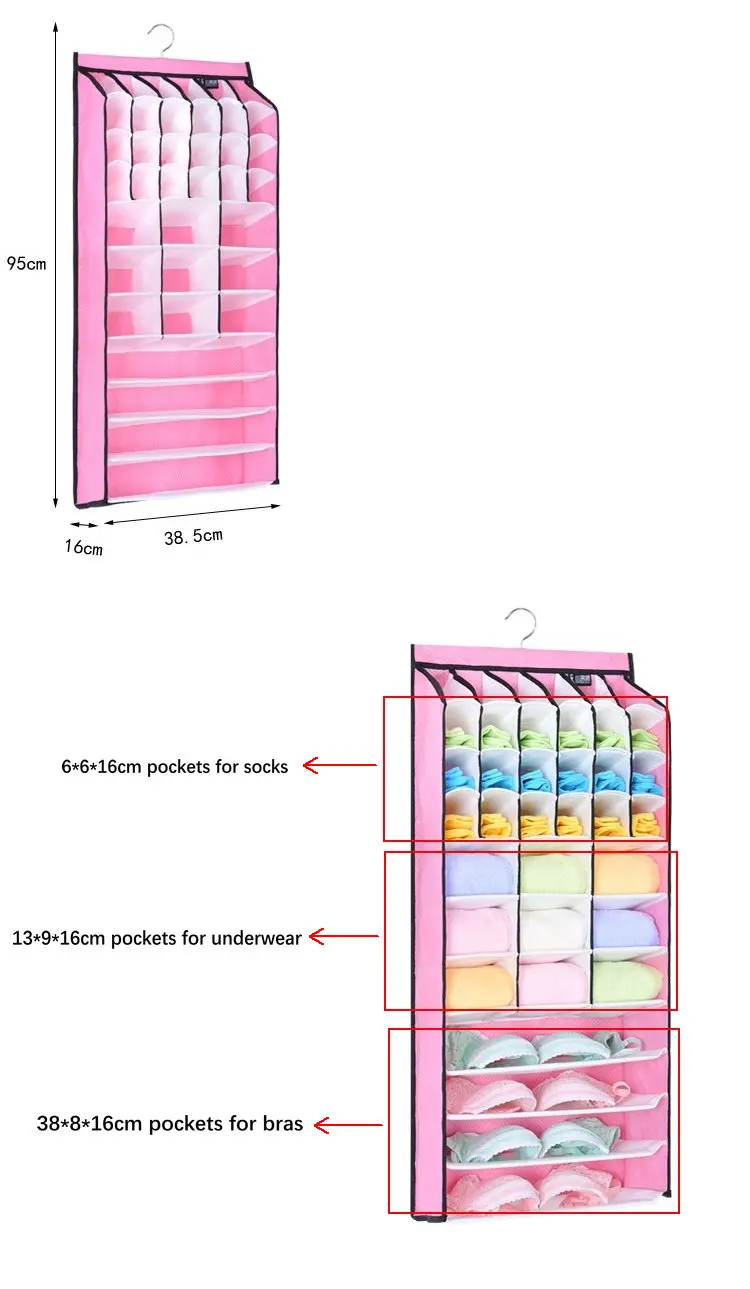 Модный подвесной органайзер, карманный шкаф для шкафа, висячая сумка для хранения бюстгальтера, нижнего белья, трусиков, носков