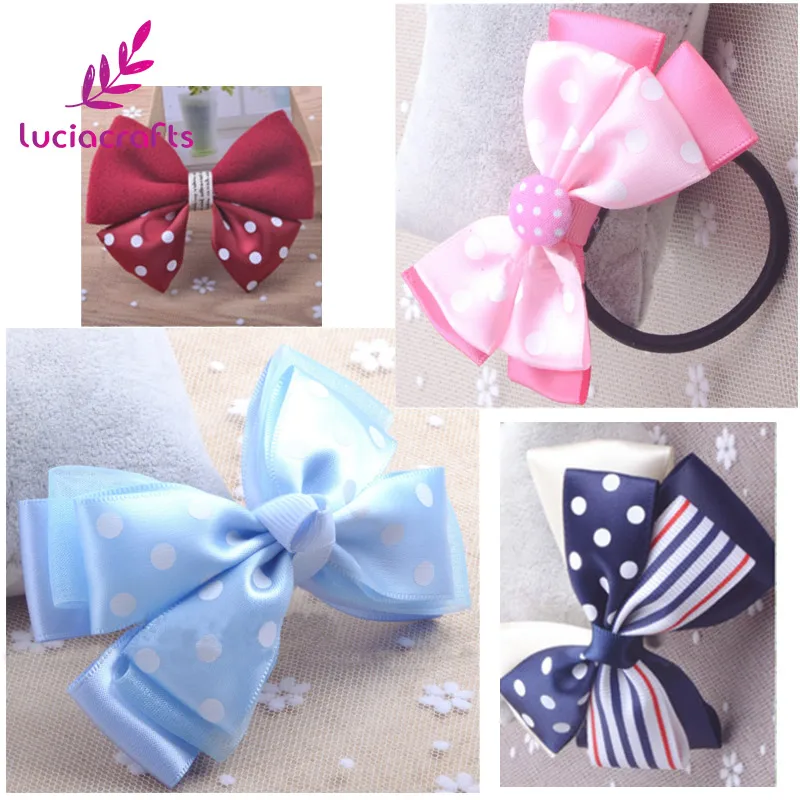 Lucia crafts 1 ''25 мм точечный узор печатная Рождественская атласная лента DIY шитье и бант для волос украшения ремесла 5 ярдов/партия T0205