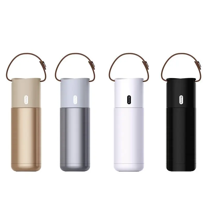 Portable Stainless Steel Thermos Vacuum Flasks Coffee Mugs W/ Leather Rope Outdoor Insulated Water Bottle Thermoses Drink Cup | Дом и сад