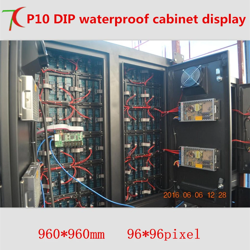 

960*960mm P10 DIP waterproof cabinet display for outdoor advertisement