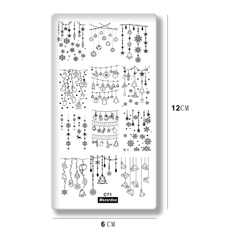 5 Дизайн ногтей штамп пластины набор Рождество печать коллекция ногтей искусство изображения штамп шаблоны для стемпинга ногтей пластины Xms украшения