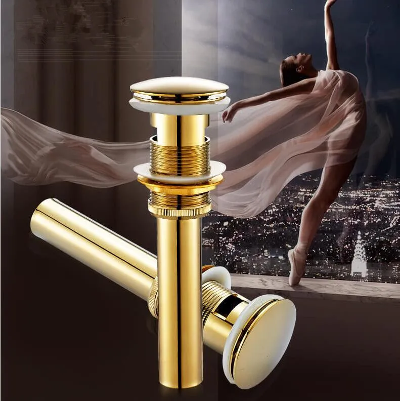 Brass With/Without overflow Bathroom Lavatory Sink Push-down Pop Up Basin Drain Gold/Antique bathroom parts faucet accessories Brass With/Without overflow Bathroom Lavatory Sink Push-down Pop Up Basin Drain Gold/Antique bathroom parts faucet accessories