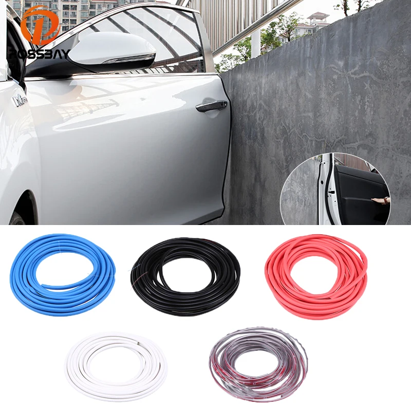 

POSSBAY 5m Universal Auto Rubber Moulding Trim Strips Car Door Scratch Protector Edge Guard Cover Anti Crash Clear/White/Red